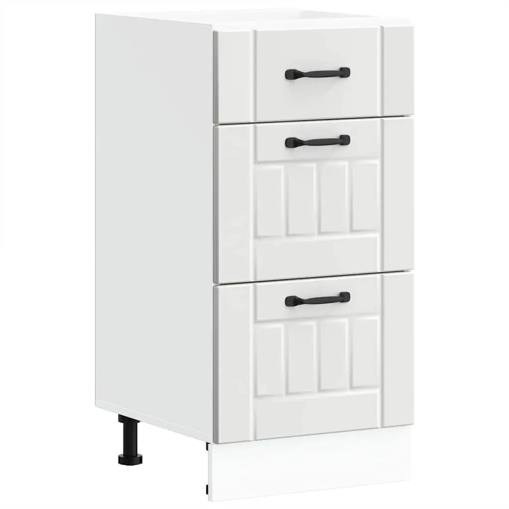 Kitchen Cabinet Engineered Wood Storage Unit Adjustable Feet White
