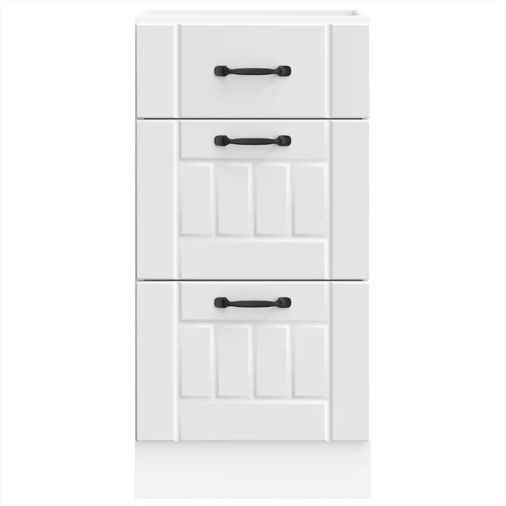 Kitchen Cabinet Engineered Wood Storage Unit Adjustable Feet White