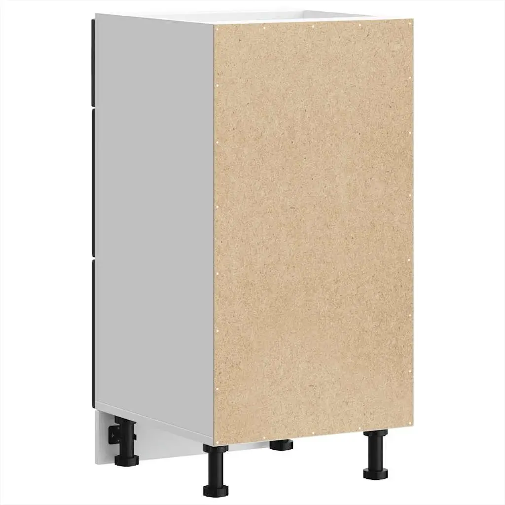 Kitchen Base Cabinet Black Engineered Wood Storage Unit