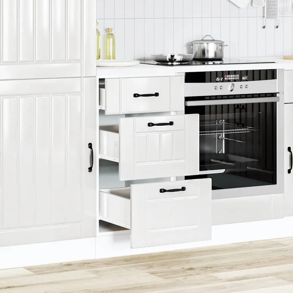 Kitchen Base Cabinet Adjustable Feet White Engineered Wood Storage Cupboard
