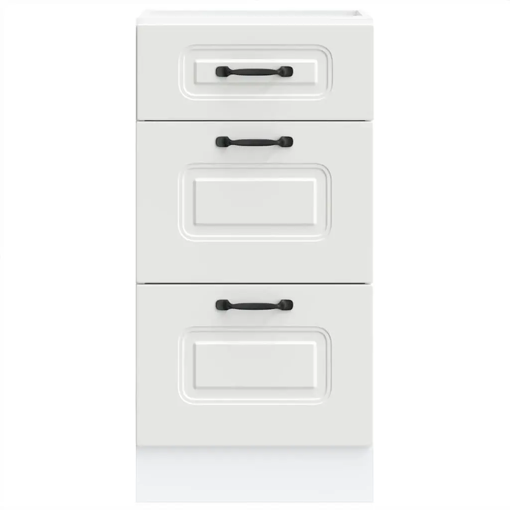 Kitchen Base Cabinet Adjustable Feet White Engineered Wood Storage Cupboard