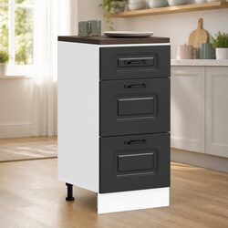 Engineered Wood Kitchen Base Cabinet in Black