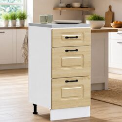 Engineered Wood Kitchen Base Cabinet in High Gloss White