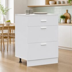 Engineered Wood Kitchen Base Cabinet in White