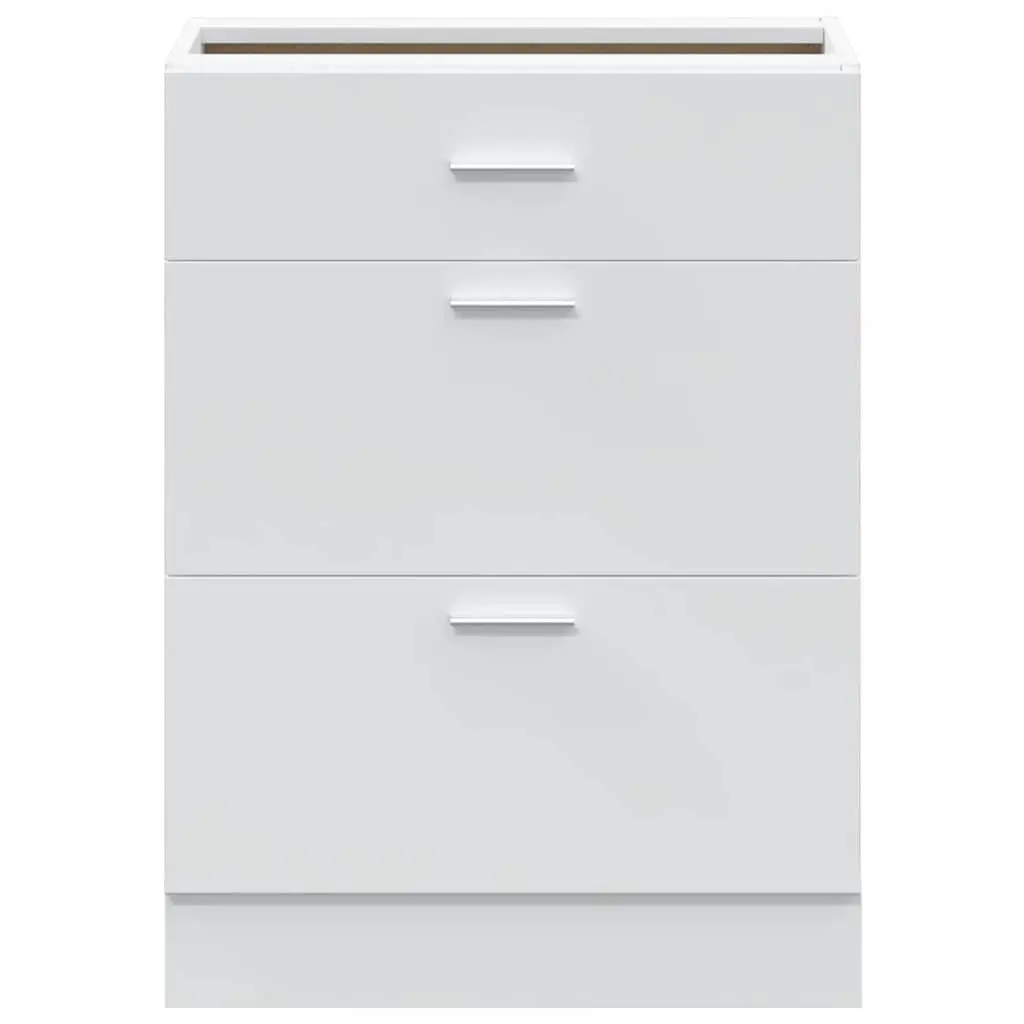 Kitchen Base Cabinet Adjustable Feet White Engineered Wood