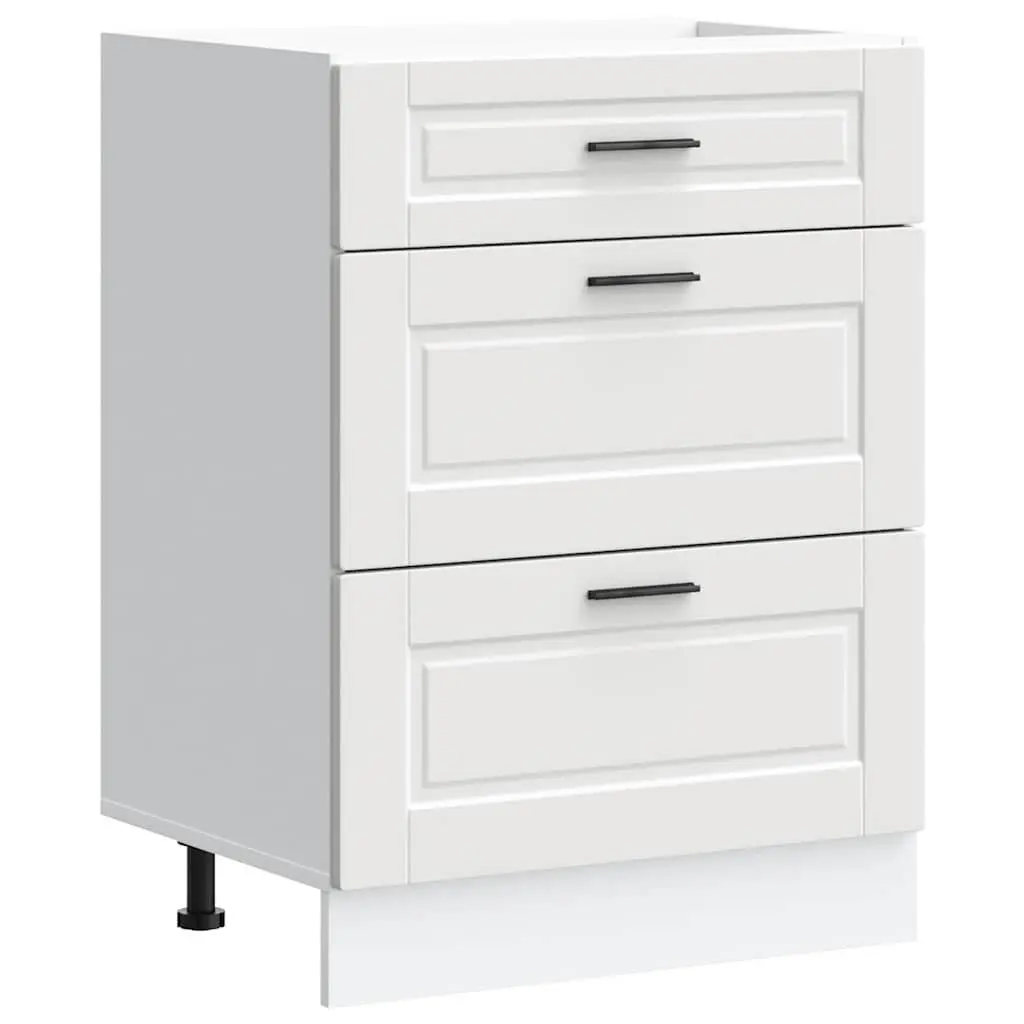 Kitchen Base Cabinet White Engineered Wood Adjustable Feet