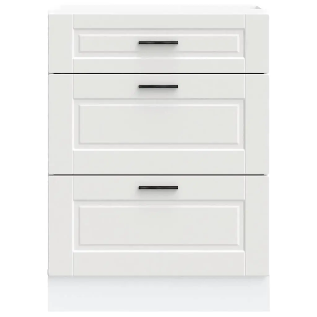 Kitchen Base Cabinet White Engineered Wood Adjustable Feet