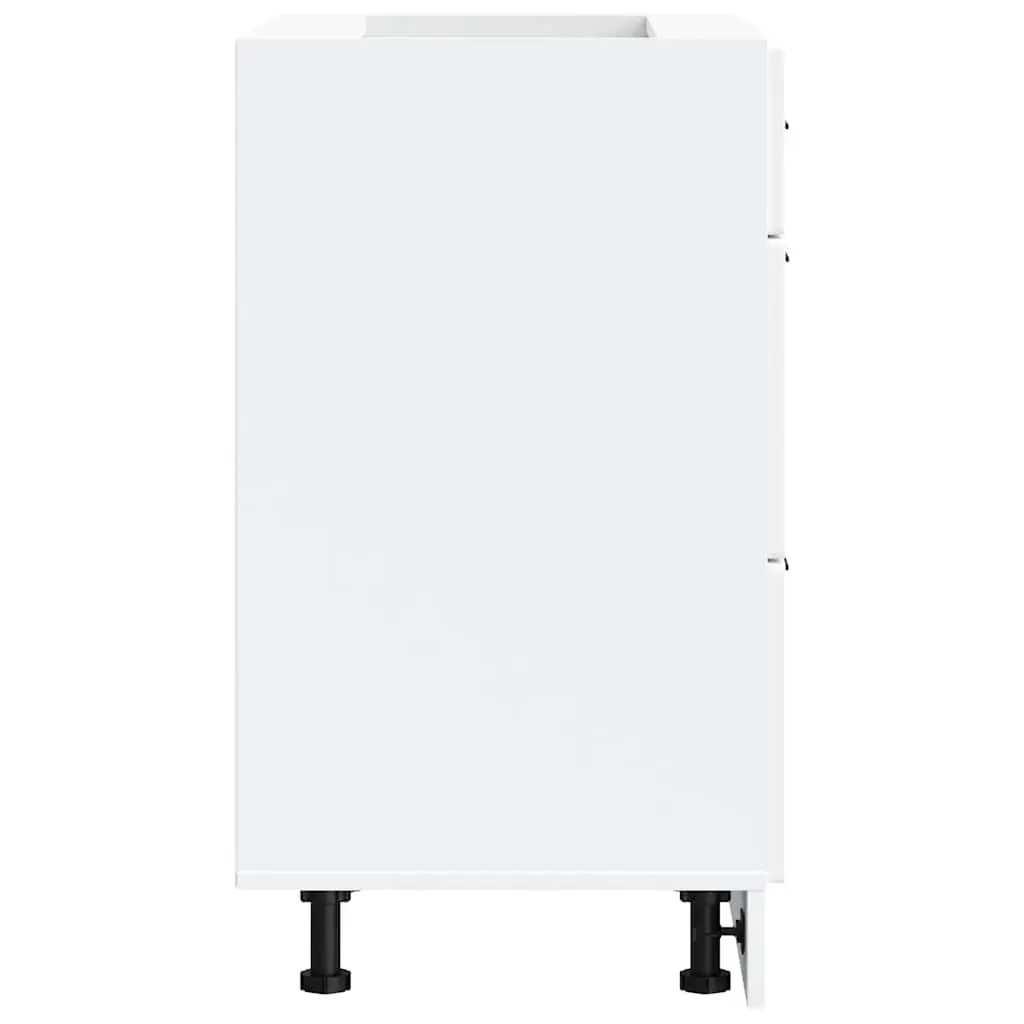 Kitchen Base Cabinet White Engineered Wood Adjustable Feet