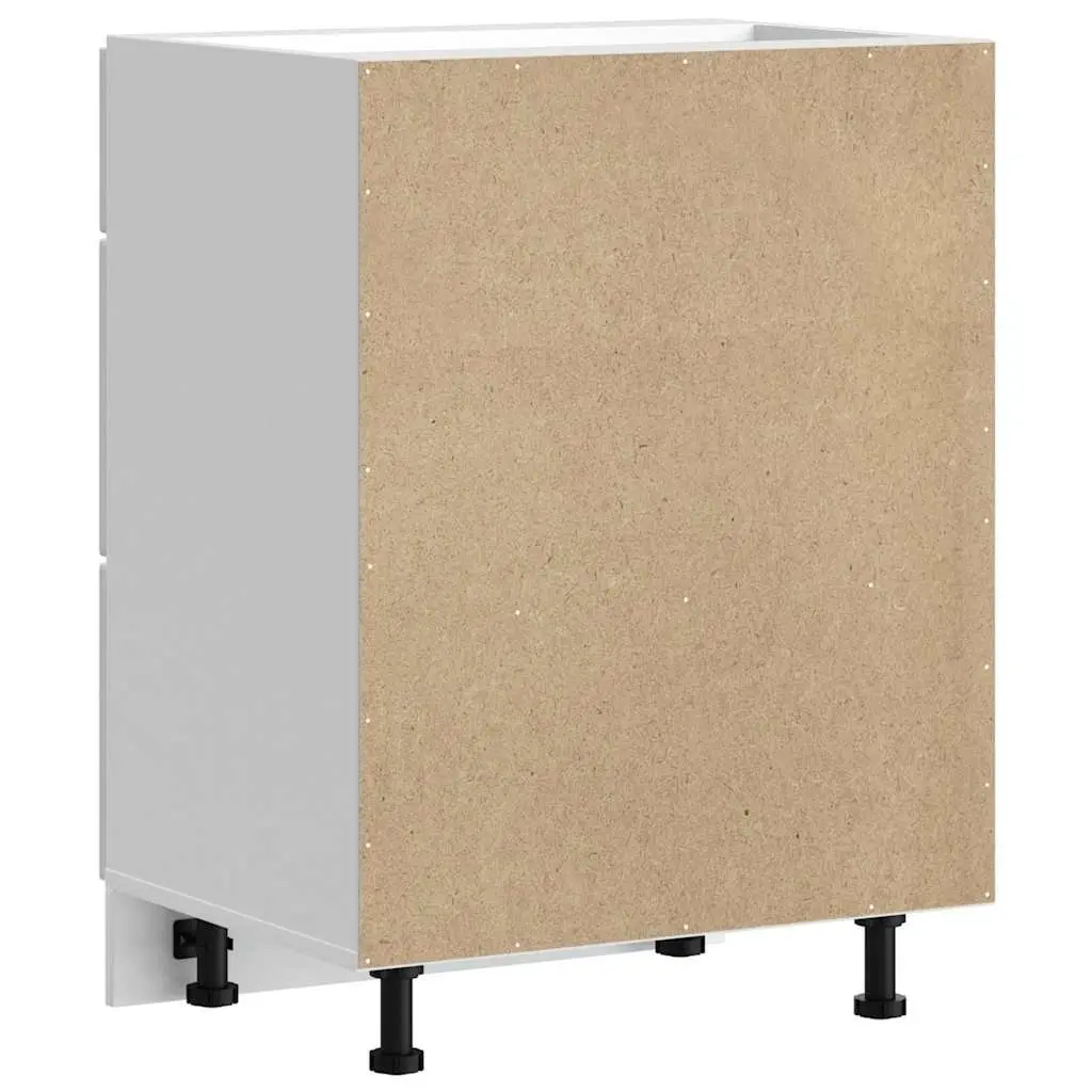 Kitchen Base Cabinet Adjustable Feet White Engineered Wood