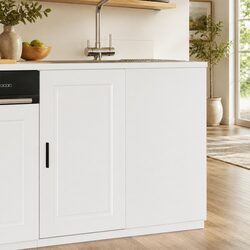 Engineered Wood Kitchen Base Cabinet in White