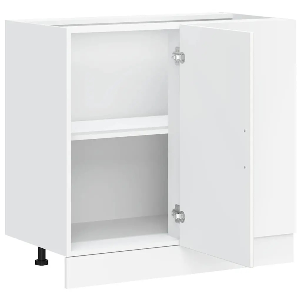 Kitchen Base Cabinet Adjustable Feet White Engineered Wood Storage Cupboard