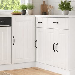 White High Gloss Engineered Wood Kitchen Base Cabinet