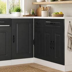 Engineered Wood Kitchen Base Cabinet in Black