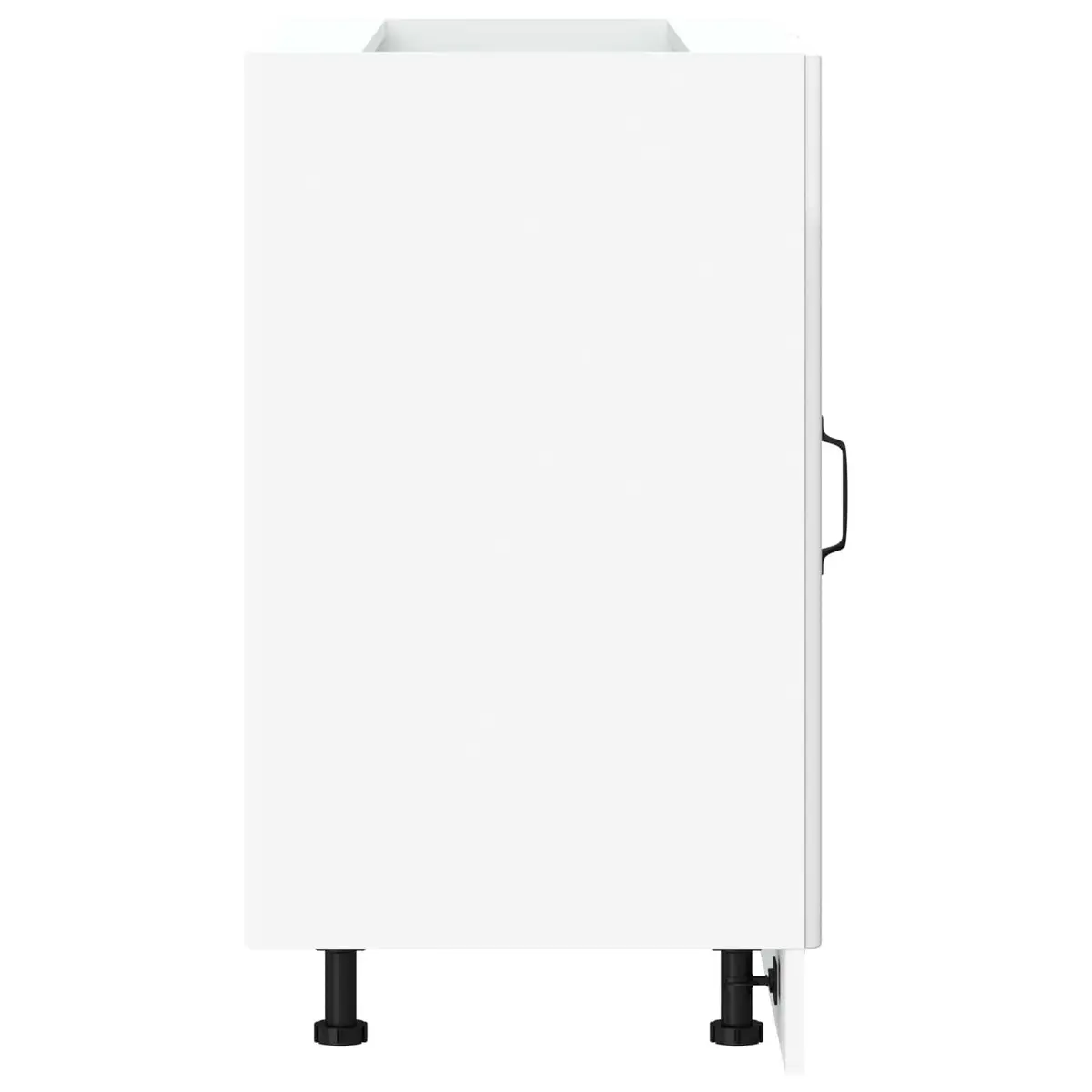 Kitchen Base Cabinet High Gloss White Engineered Wood Storage Organizer