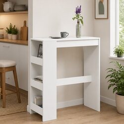 Bar Table with Three Shelves for Organized Storage