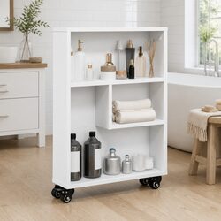 Engineered Wood Narrow Rolling Storage Cart