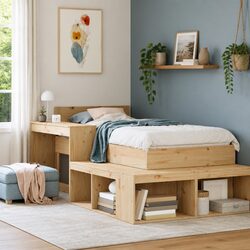 Bedside Cabinet with Integrated Desk 232x122x75 cm