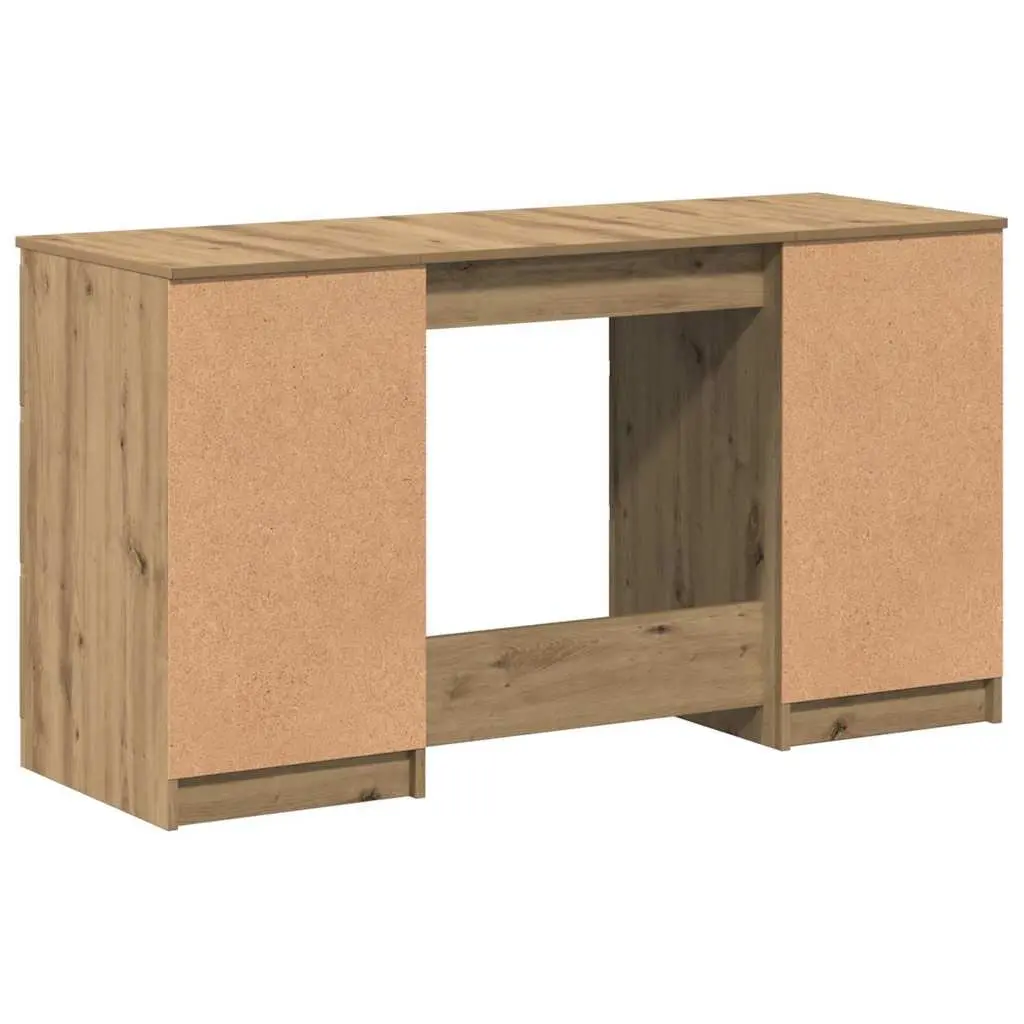 Writing Desk with Ample Storage 140 x 50 x 77 cm Brown Engineered Wood