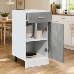 Engineered Wood Kitchen Cabinet with Drawer and Compartments