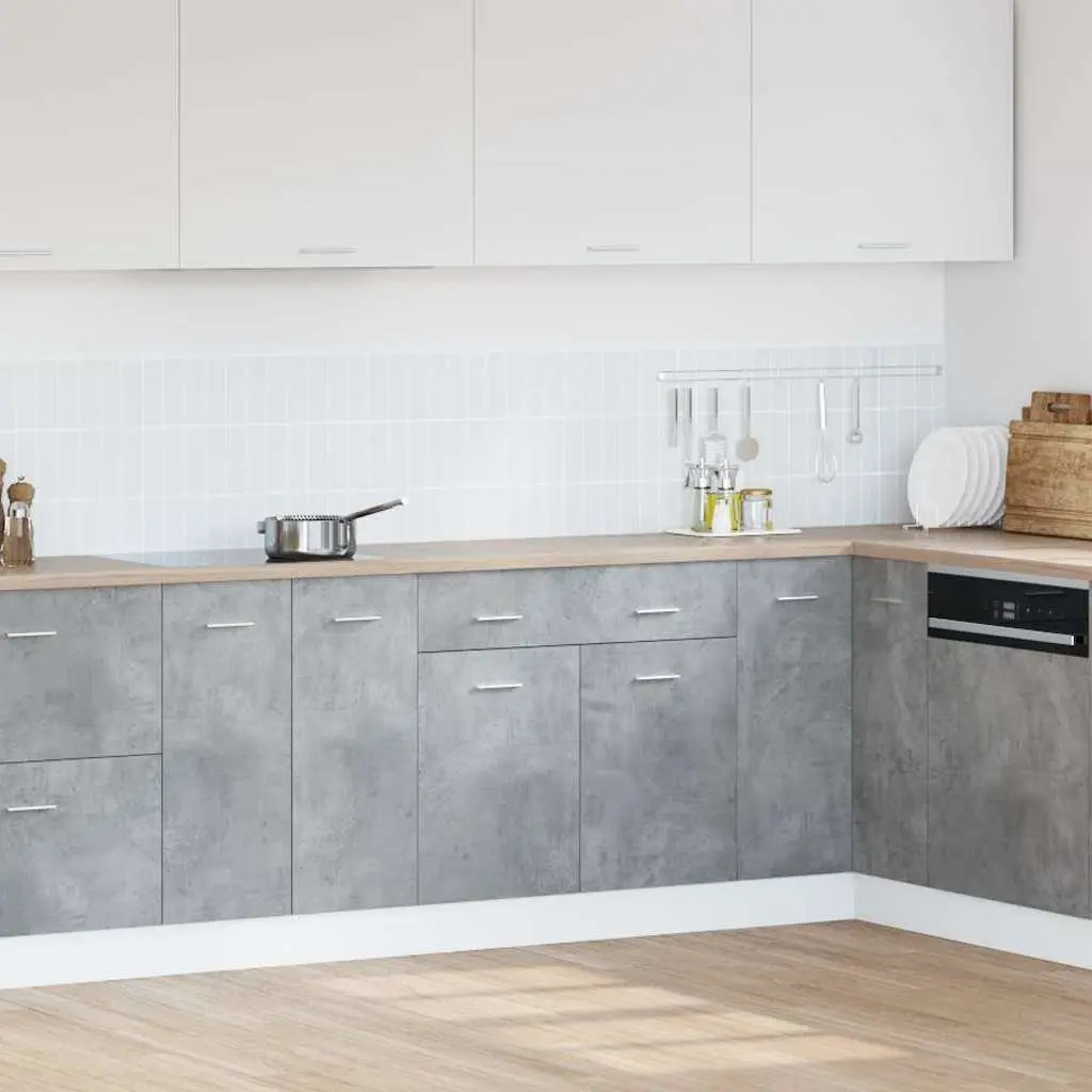 Drawer Bottom Cabinet Grey Kitchen Storage Unit 1 Drawer 2 Compartments