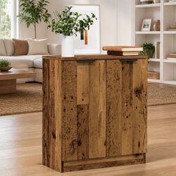 Engineered Wood Brown Sideboard Storage Cabinet 60x30x70cm