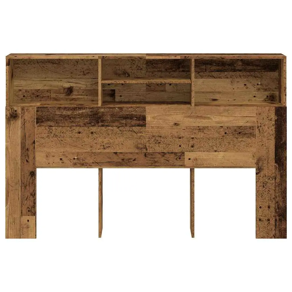 Headboard Storage Cabinet 160x19x103.5cm Bed Bookcase with Compartments Brown