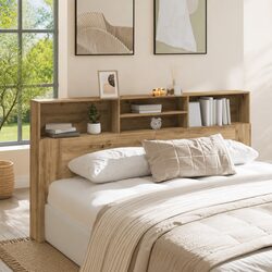 Engineered Wood Headboard Cabinet with Storage Compartment