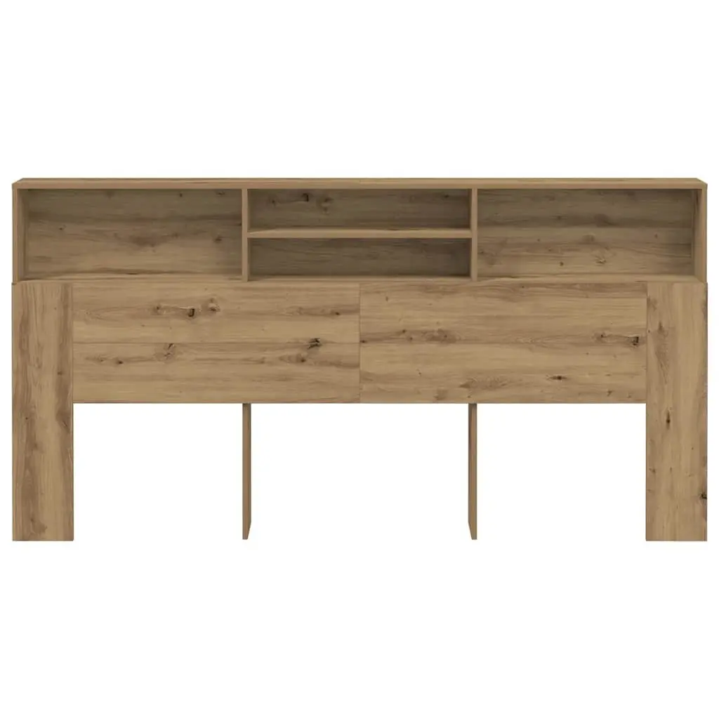 Headboard Cabinet Organiser Brown Engineered Wood 200x19x103.5cm