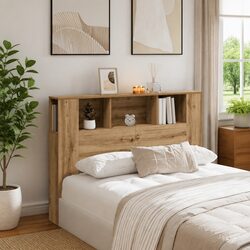 Headboard Cabinet with Five Storage Compartments