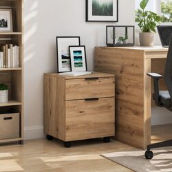 Engineered Wood Mobile File Cabinet with Swivel Wheels