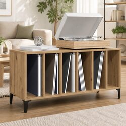 Engineered Wood Record Cabinet for Vinyl Collection