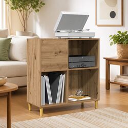 Engineered Wood Vinyl Record Cabinet with Storage Capacity
