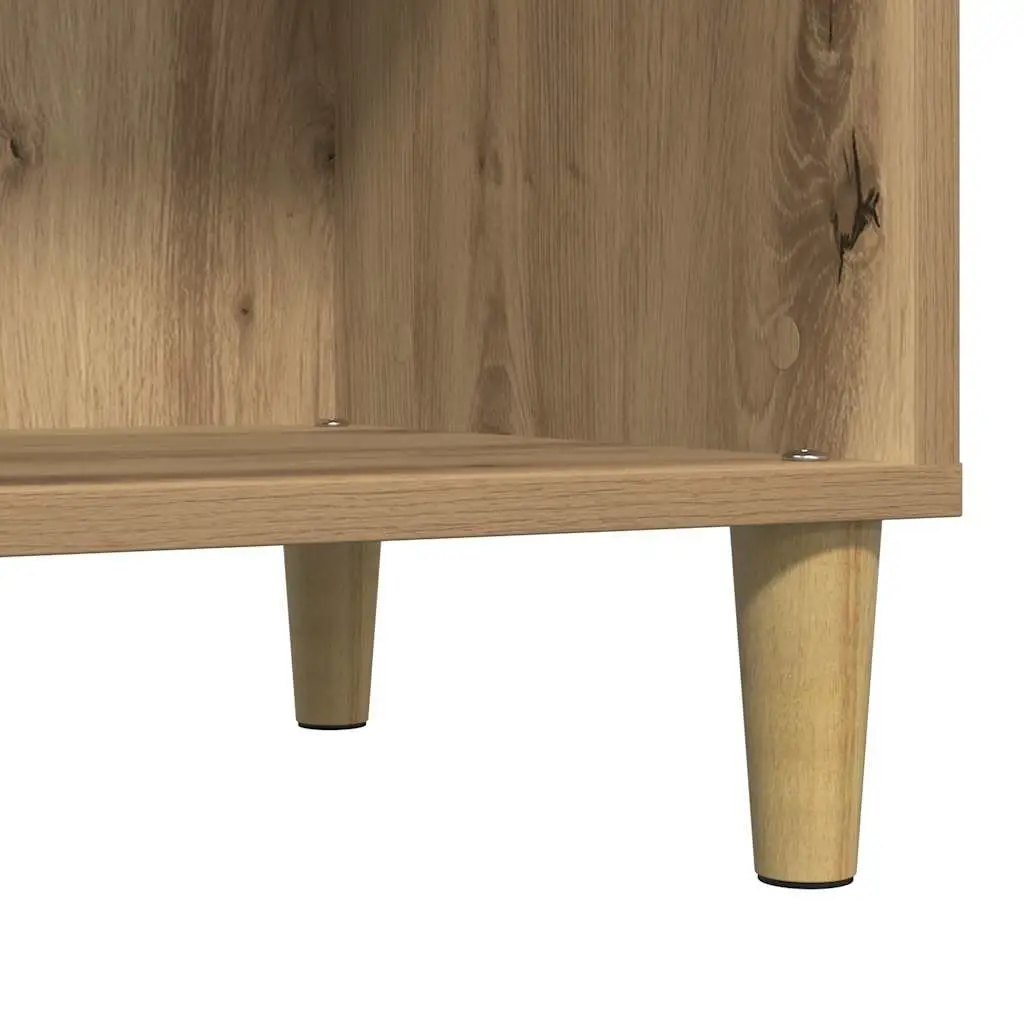 Record Cabinet Engineered Wood Storage Vinyl LP Display Organizer Brown