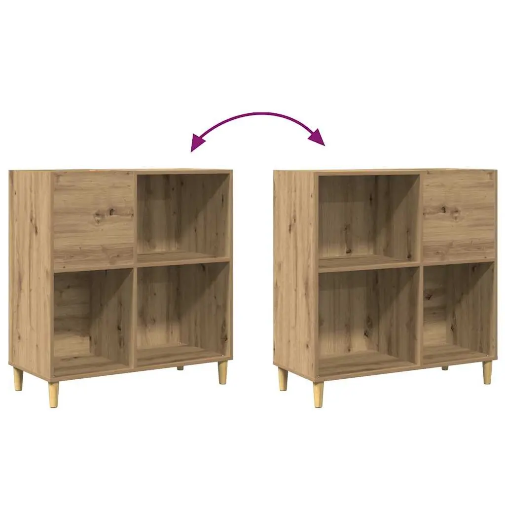 Record Cabinet Engineered Wood Storage Vinyl LP Display Organizer Brown