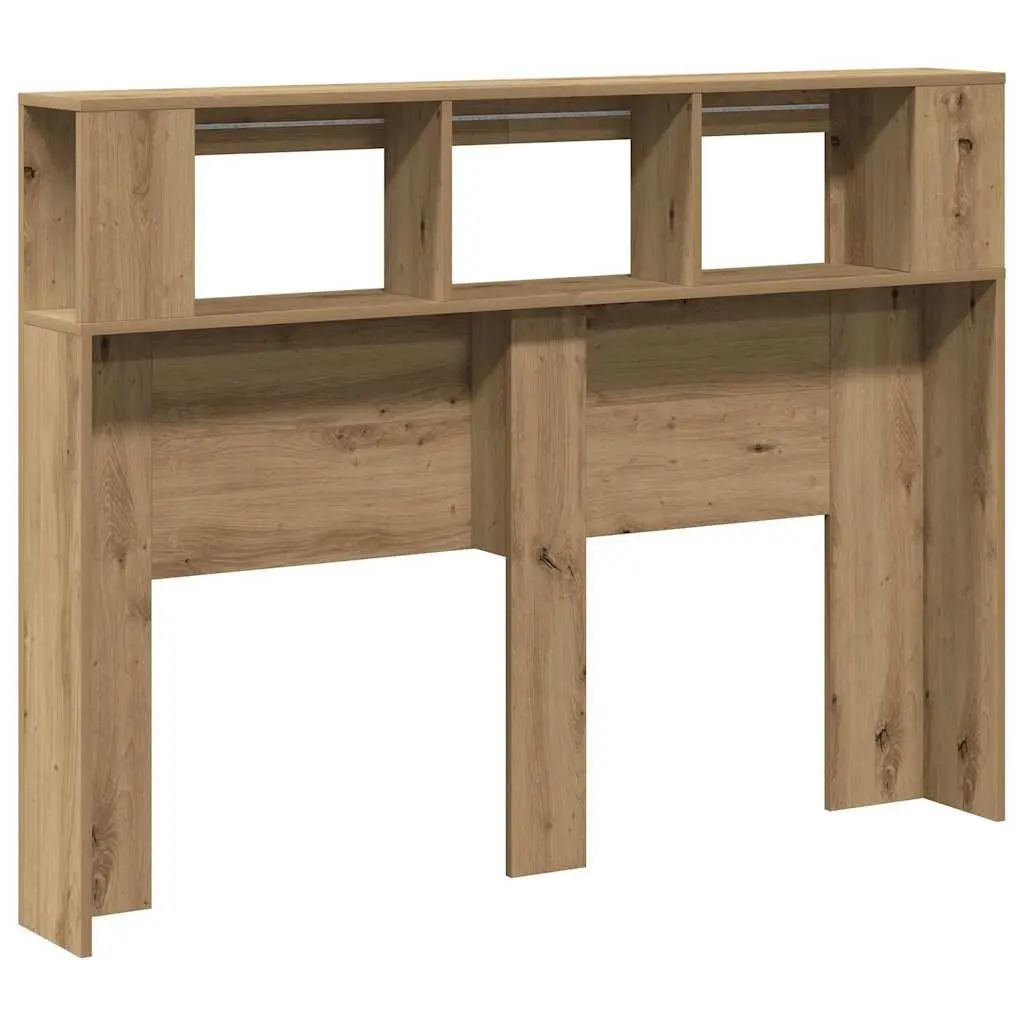 LED Headboard RGB Lights Engineered Wood Brown 140 x 18.5 x 103.5 cm