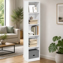 White Bookcase 40x24x176 cm for Organized Storage