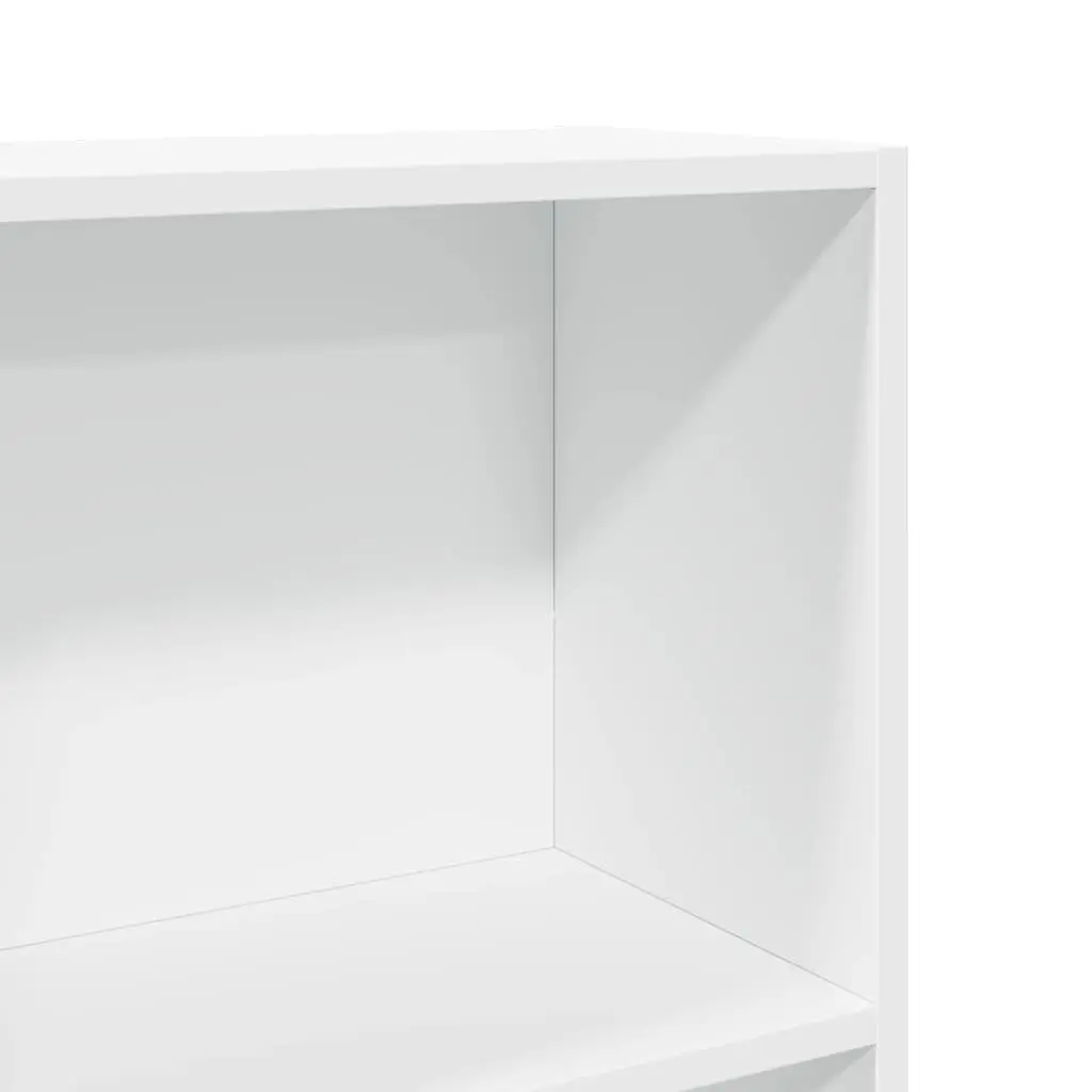 Bookcase open compartments engineered wood 40x24x176 cm white