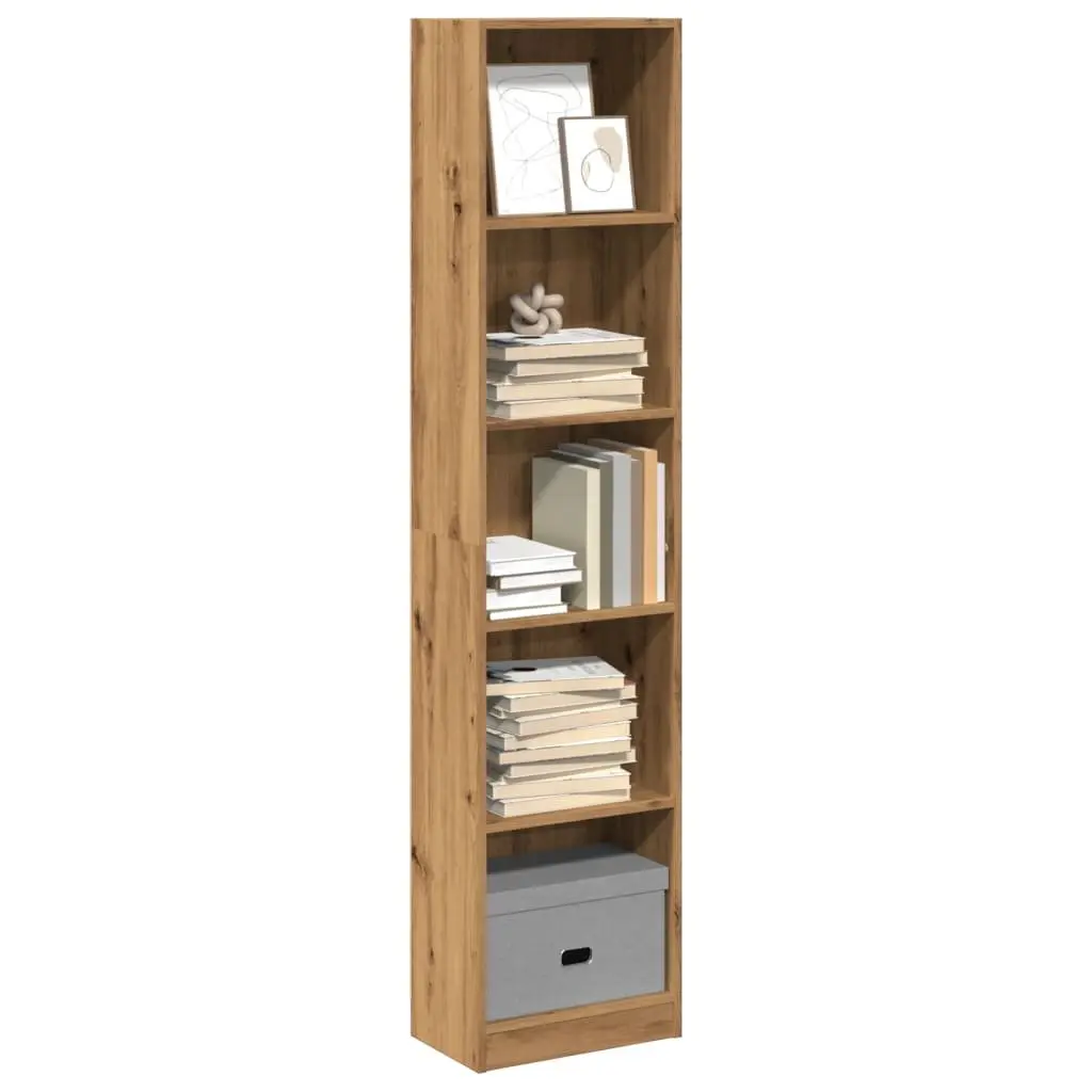 Bookcase Open Shelving Storage Unit Brown Engineered Wood 40W x 24D x 176H cm