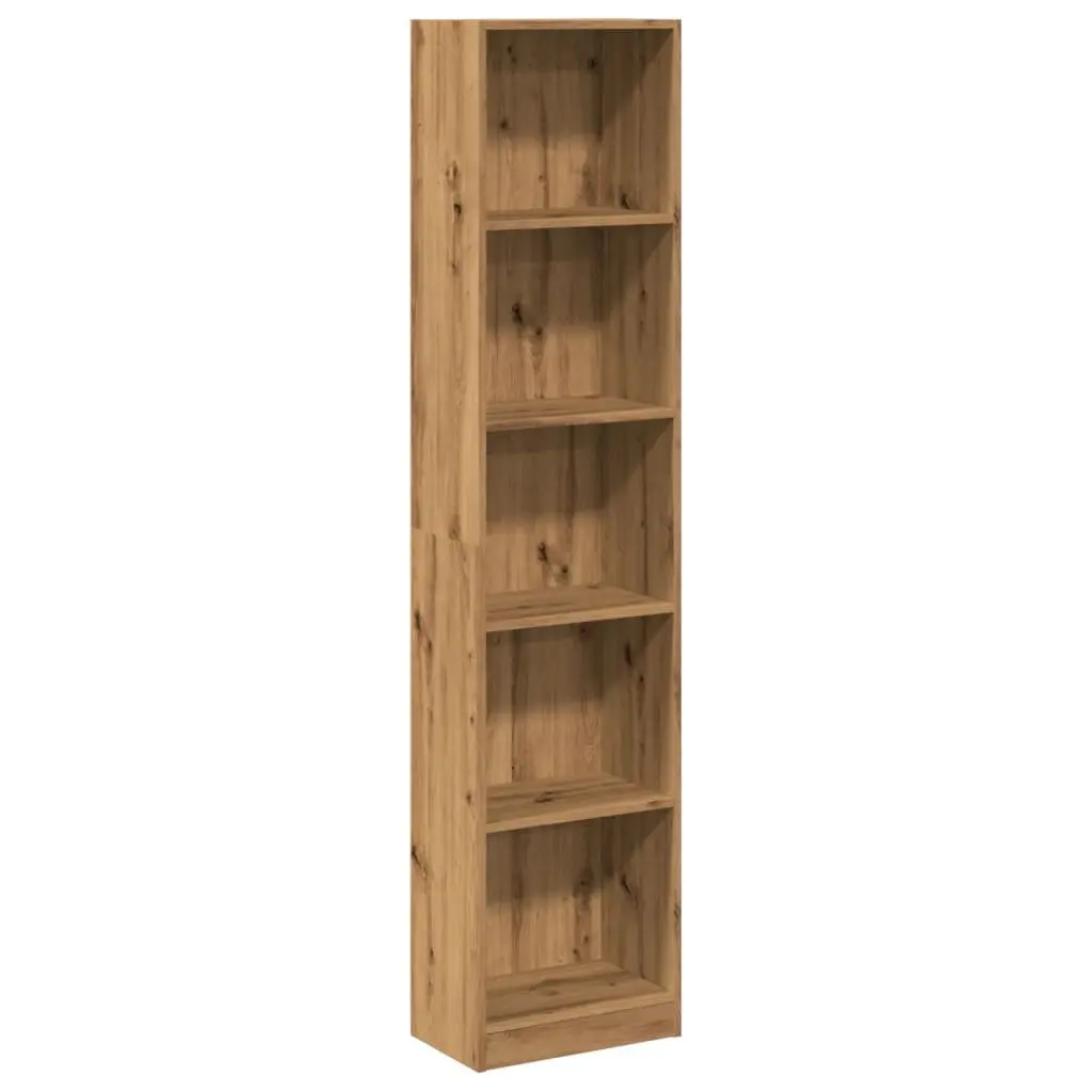 Bookcase Open Shelving Storage Unit Brown Engineered Wood 40W x 24D x 176H cm
