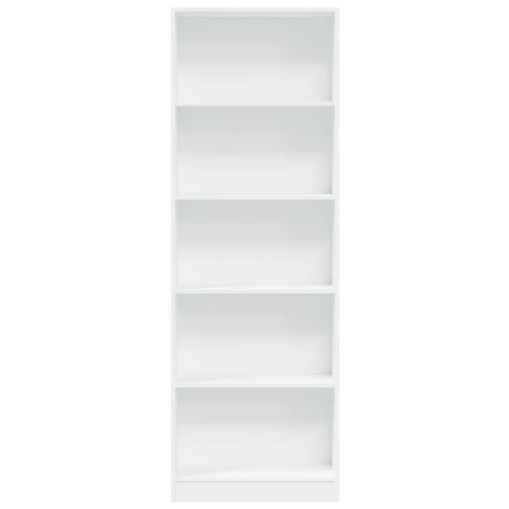 Open Shelving Bookcase White 60x24x176cm Engineered Wood Storage Cabinet for Home and Office