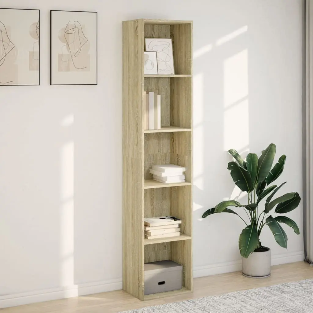 Bookcase Sonoma Oak 40x30x189cm Engineered Wood Shelving Storage Cabinet Brown