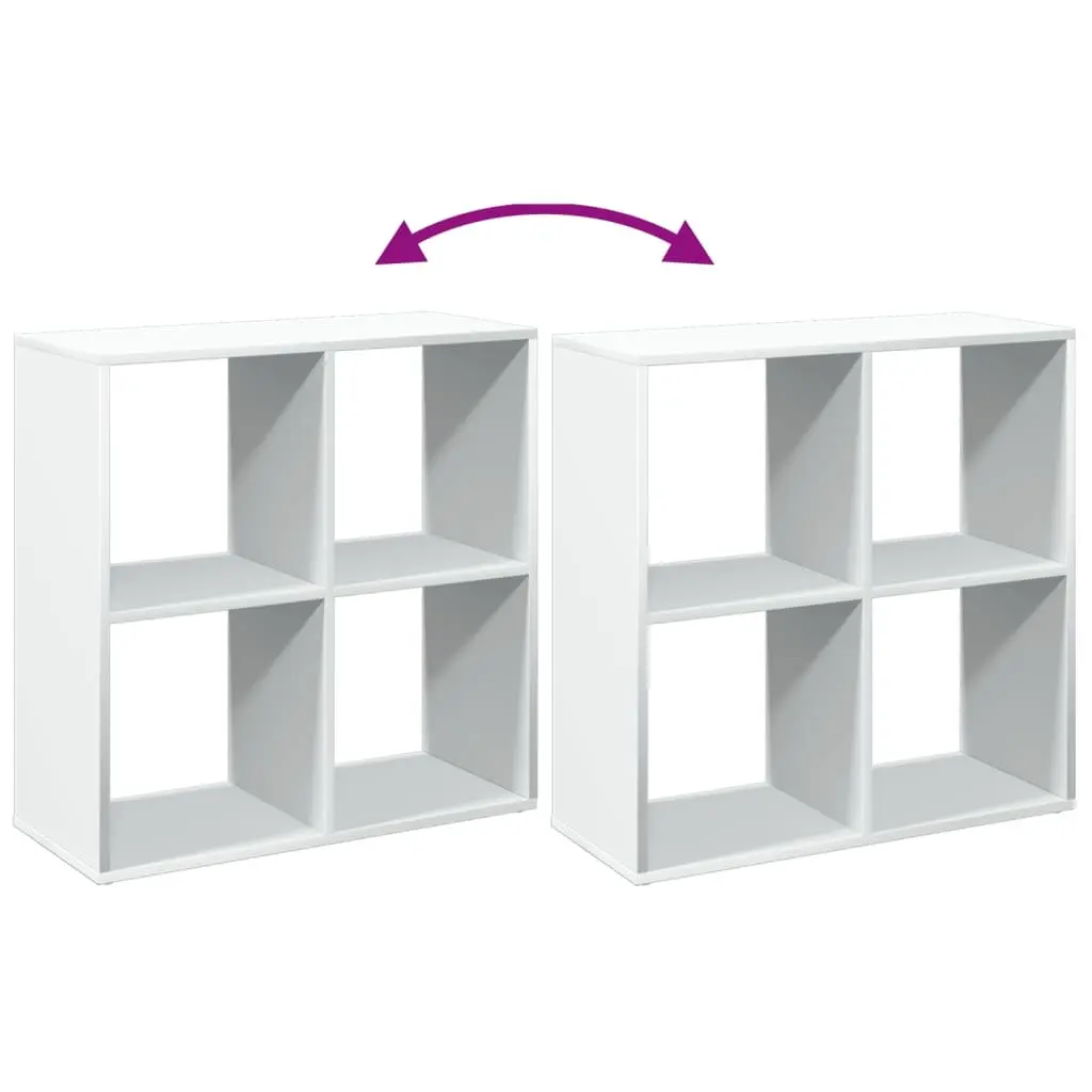 Room Divider Bookcase Geometric Storage 69.5x29x69.5 cm White