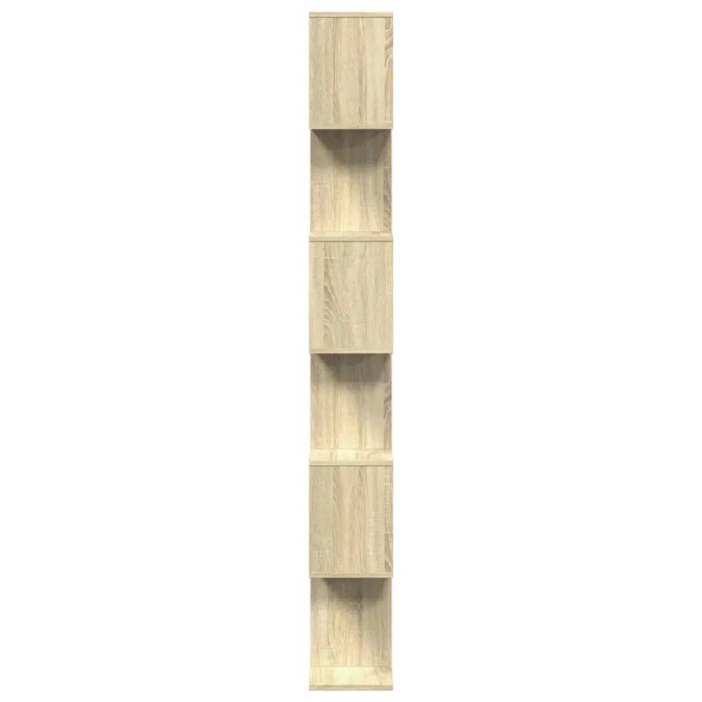 Room Divider Bookcase 6-Tier Storage Organizer Brown 70x24x193cm