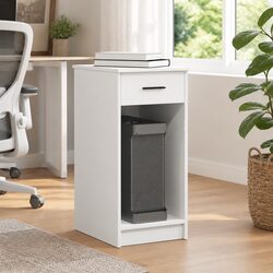 Engineered Wood Computer Tower Stand with Storage Drawer