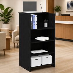 Reception Desk Black 55x50x103.5 cm with Built-in Storage