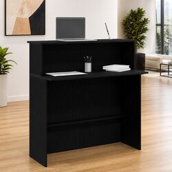 Engineered Wood Reception Desk Black 100x50x103.5 cm