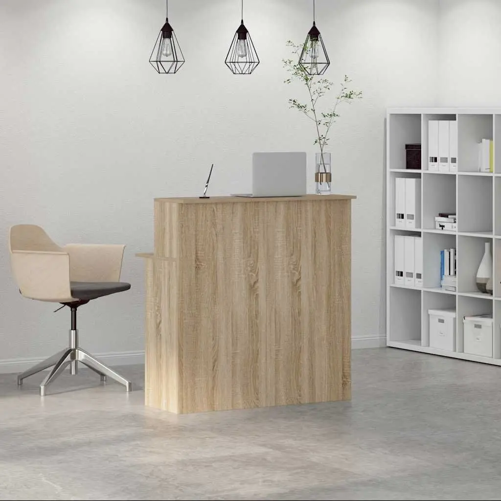 Reception Desk Engineered Wood Brown High Counter 100W x 50D x 103.5H cm