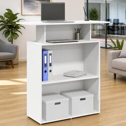 White Engineered Wood Reception Desk 100x40x104 cm
