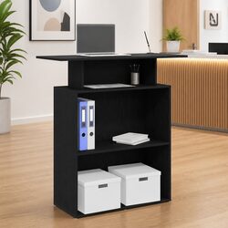 Black Engineered Wood Reception Desk 100x40x104 cm