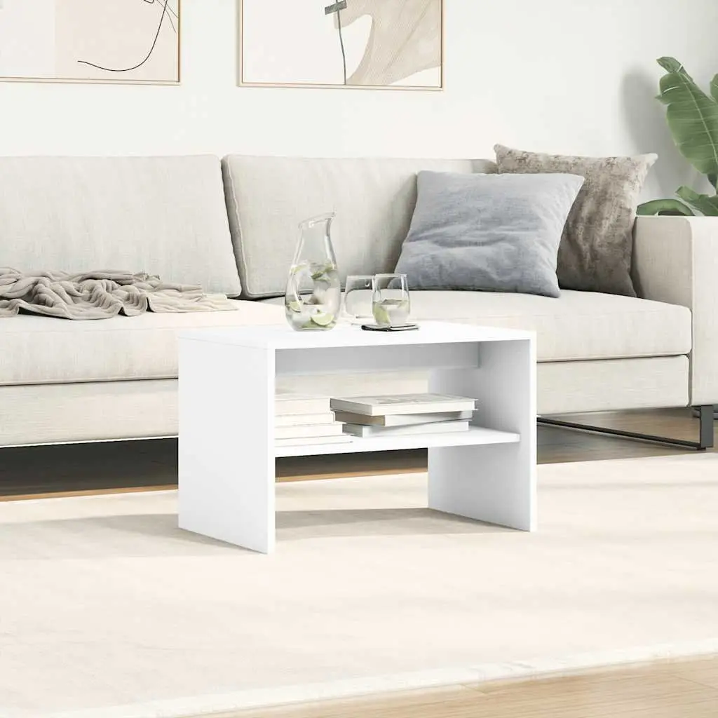 White TV Cabinet Media Storage Unit Engineered Wood 60x40x40cm for Living Room